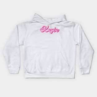 Kayla name pink heart Kids Hoodie